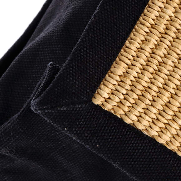 Saint Laurent Large Rive Gauche Shopper Tote Raffia with Canvas - Picture 6 of 7